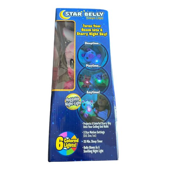 NIB Ontel Star Belly Dream Lites Stuffed Unicorn Night Light Magical Pink/Purple - Picture 9 of 9